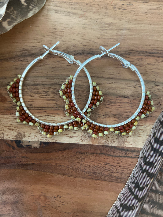 Hand Beaded Hoops
