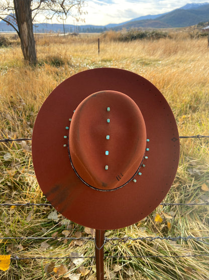 Stunning rust orange custom hat