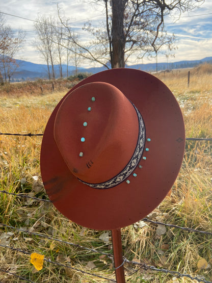 Stunning rust orange custom hat