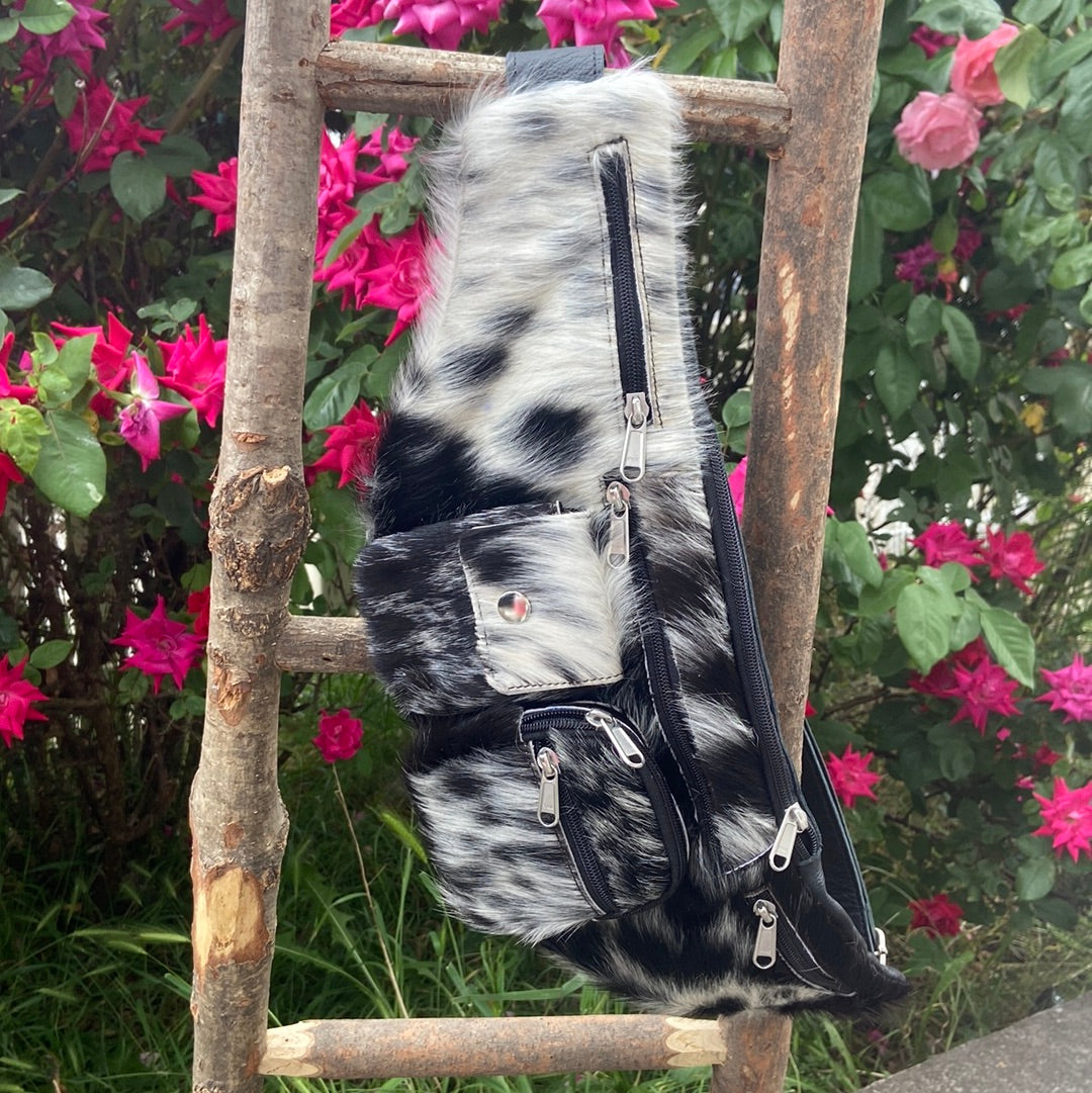 Cowhide bum bag