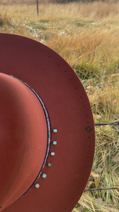 Stunning rust orange custom hat